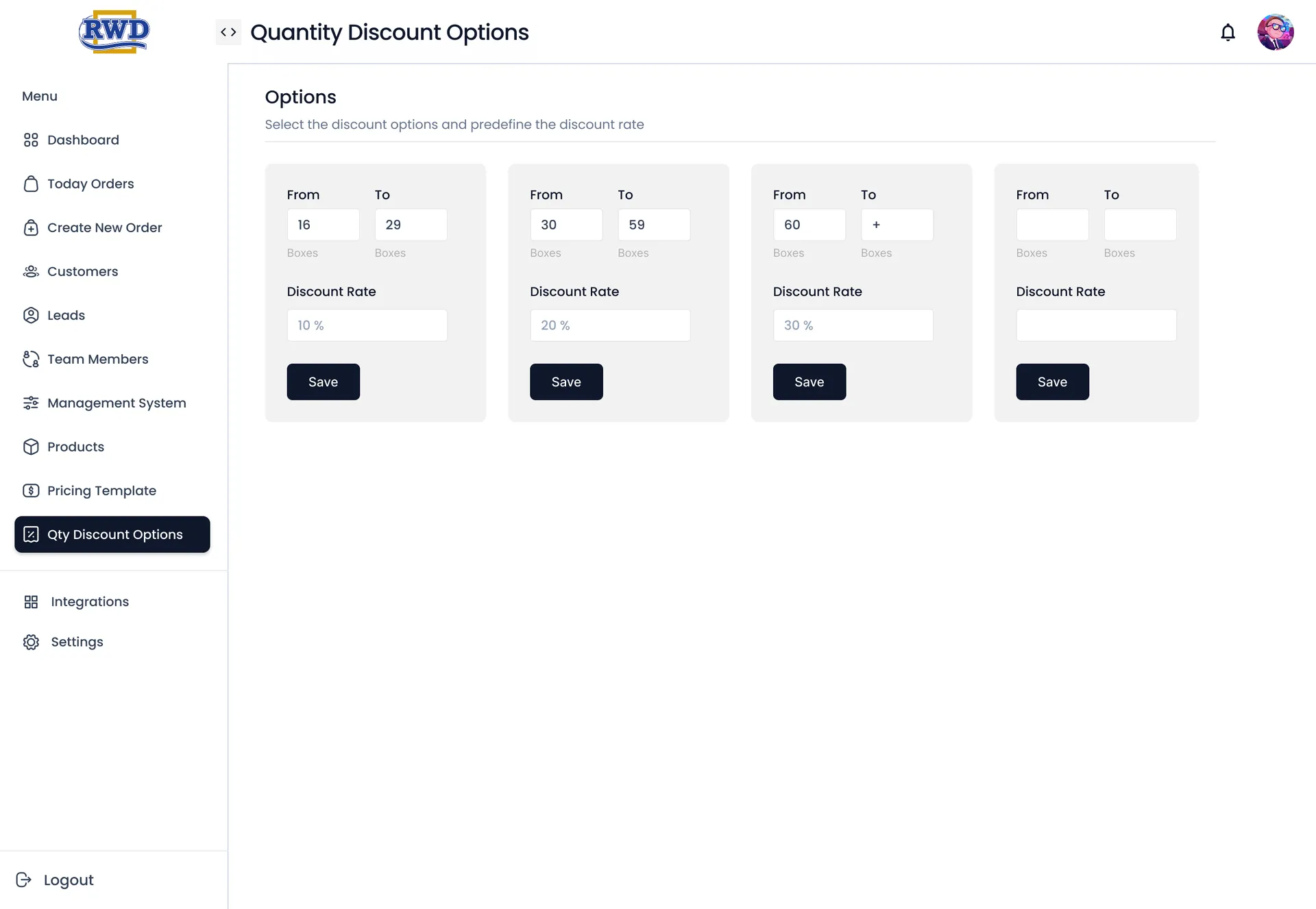 RWD Order Management Dashboard — B2B Wholesale Admin Portal — 04